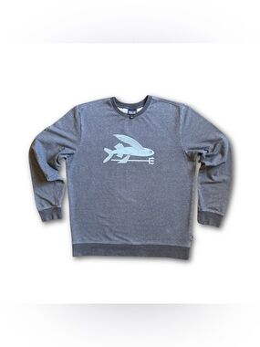 Patagonia Flying Fish Trident Graphic Sweatshirt Men’s Large Gray Crewneck